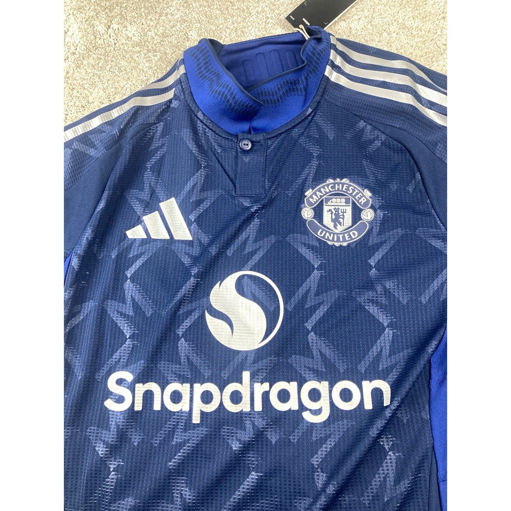 Adidas Manchester United Blue Soccer Jersey HEAT.RDY Snapdragon Sponsor M